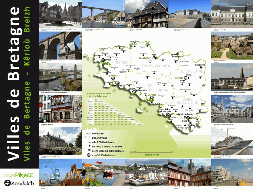 Poster Pikett' - Villes de Bretagne