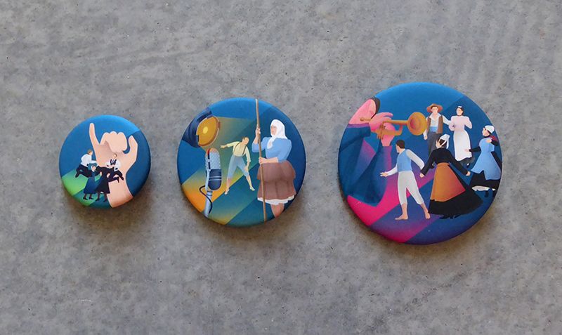 Lot de 3 badges de soutien