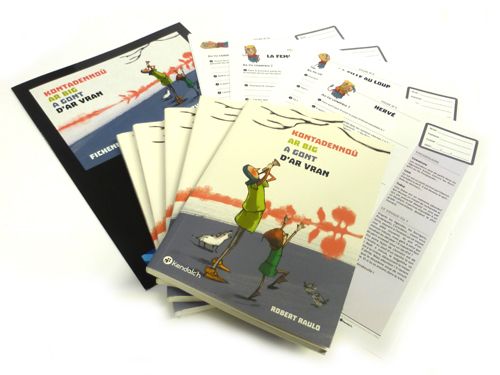 Lot de 5 livres de contes en breton + fiches pédagogiques en breton